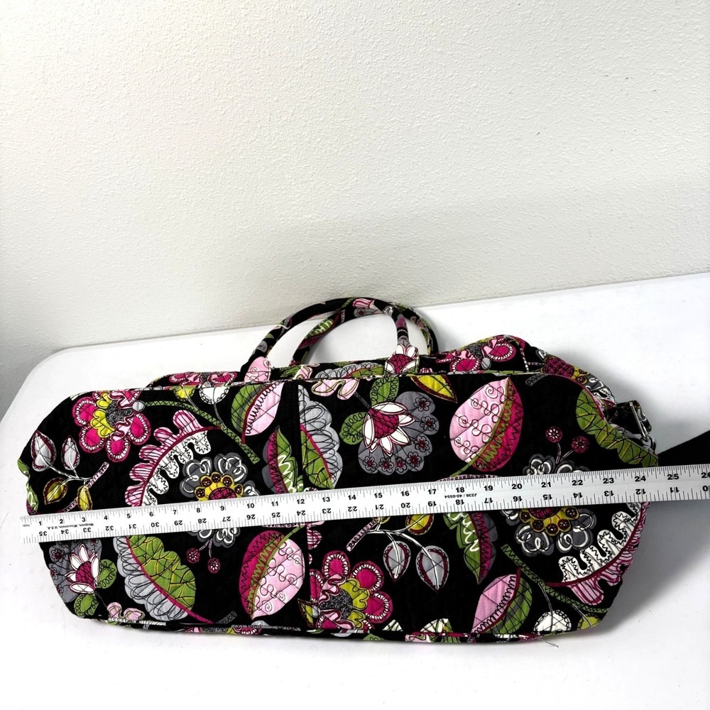 Vera Bradley Grand Traveler Bag Moon Blooms Black Floral Weekend Travel Bag - Picture 12 of 13